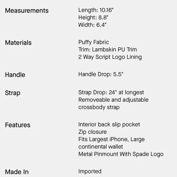 Kate Spade  KIP Cream Puffy Tote Small Brand New With Tags- Ships FREE - Picture 12 of 12